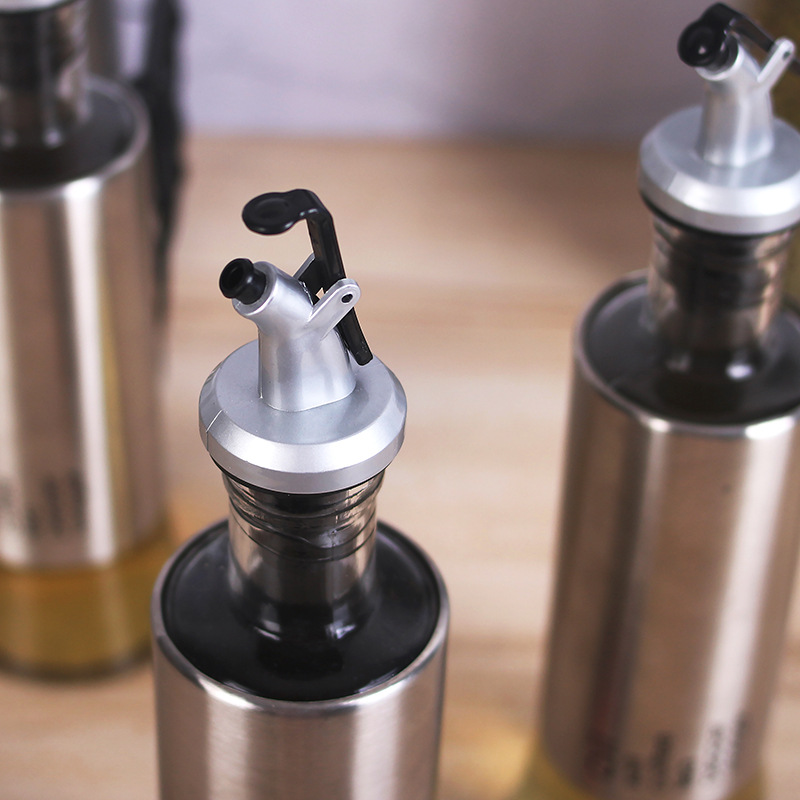 500ml Customized Spice Bottle With Plastic UV Dispenser Glass Olive Oil Bottle