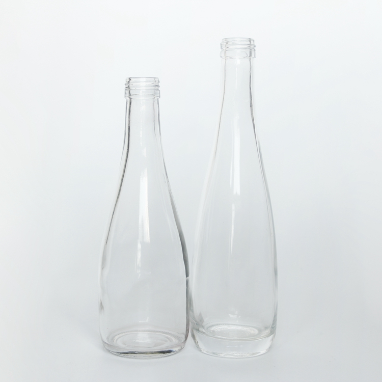 500ml Customized Whisky Bottle Long Neck Ice Wine Glass Bottle with Cork and Pouring