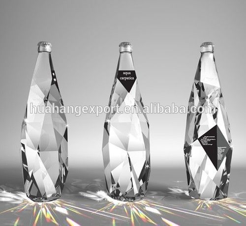 500ml Diamond glass bottle New design diamond cut bottle