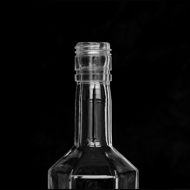 500ml Embossed Small Hexagon Shape Flint Whisky Spirits Hexagon Glass Bottle With Heavy Base