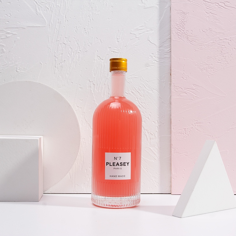 500ml Empty Bottle Glass 750ml Liquor High End Home-made Cider Juice Bottle Clear Wine Bottles with Sealed Lids