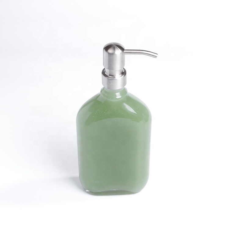 500ml Empty Flat Clear Foam Soap Dispenser Pump Glass Lotion Bottle With Pump Spray