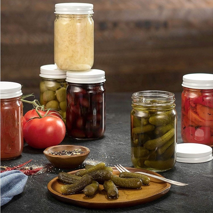 500ml Empty Round Metal Lid Food Storage Container Glass Packaging Jars Jam Sauce Pickle Maosn Jar