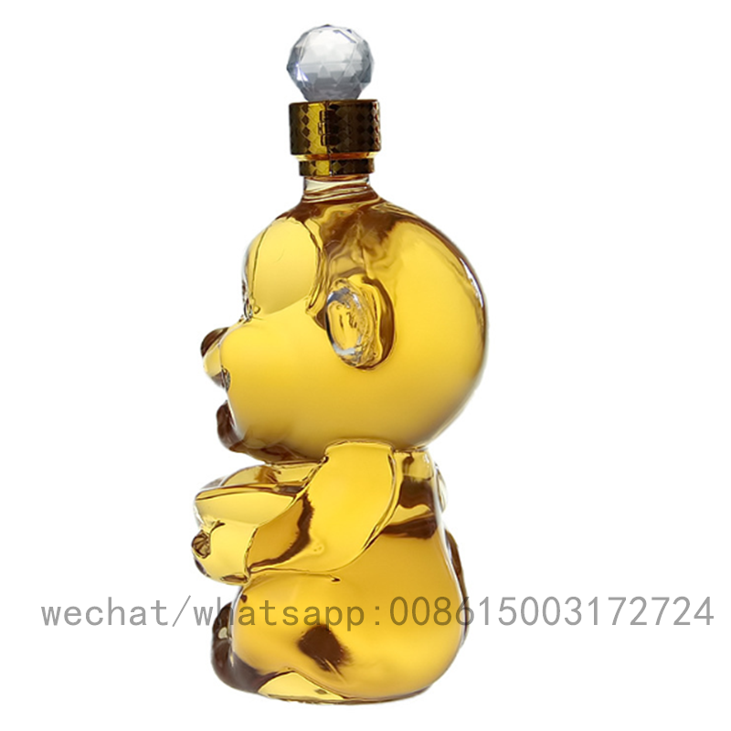 500ml Empty transparent creative zodiac cute monkey shape wine glass bottle