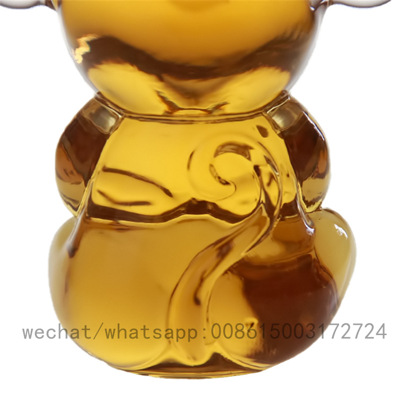 500ml Empty transparent creative zodiac cute monkey shape wine glass bottle