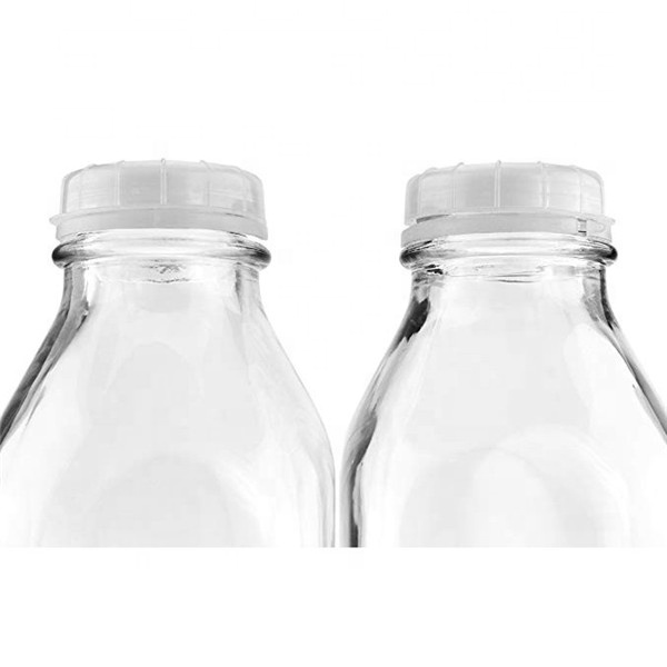500ml French Square Milk Juice Glass Bottle with Plastic Lid