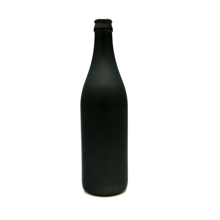 500ml Frosted Black Glass Beer Bottle CY-080
