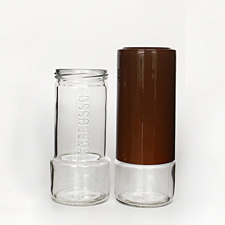 500ml Glass Coffee Jar with Lid Embossed Logo Glass Jar for Coffee