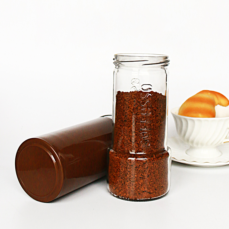 500ml Glass Coffee Jar with Lid Embossed Logo Glass Jar for Coffee