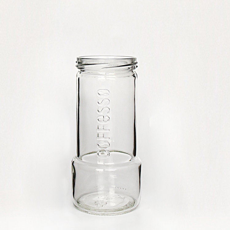 500ml Glass Coffee Jar with Lid Embossed Logo Glass Jar for Coffee