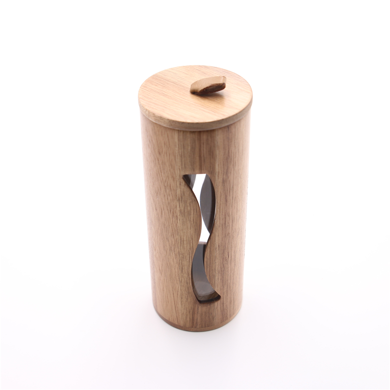500ml Glass Storage Jar with Wood Lids Air Tight Canister Kitchen Food Storage Container Set for Coffee Beans Loose Tea Nuts Sug