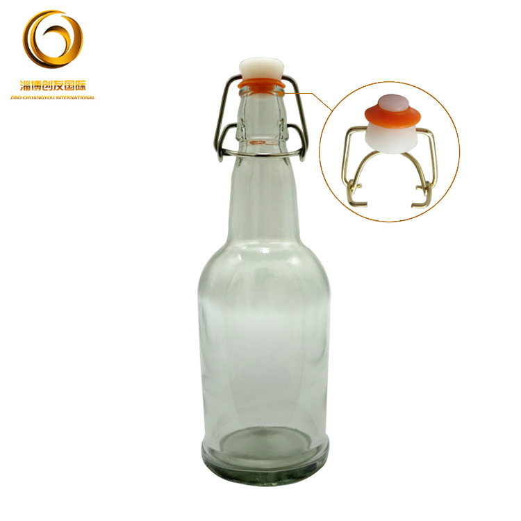 500ml H:225mm clear color swing top liquor bottle CYC-499
