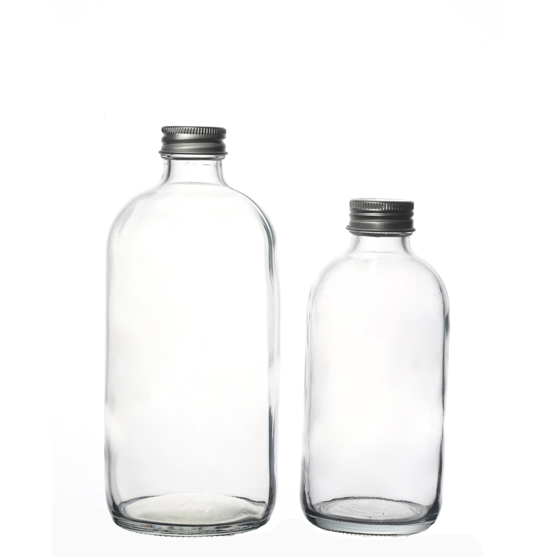 500ml High Quality Manufacturers Hot Sale Customize Empty Clear Round Beverage Glass Bottle