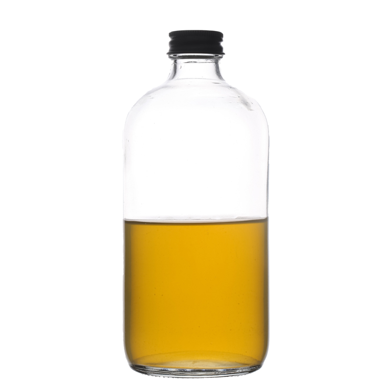 500ml High Quality Manufacturers Hot Sale Customize Empty Clear Round Beverage Glass Bottle