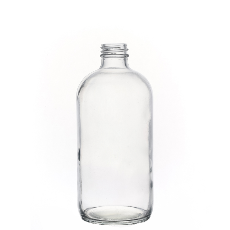 500ml High Quality Manufacturers Hot Sale Customize Empty Clear Round Beverage Glass Bottle