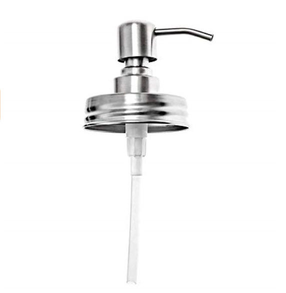 500ml Jar Soap Dispenser - Bronze Pump from Stainless Steel with Clear Glass Jar for in Kitchen & Bathroom