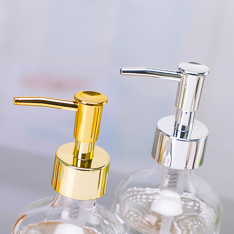 500ml Liquid Soap Dispenser Empty Clear Glass Pump Bottles with Stainless Steel Pump for Cream Lotion Shampoo Shower Gel