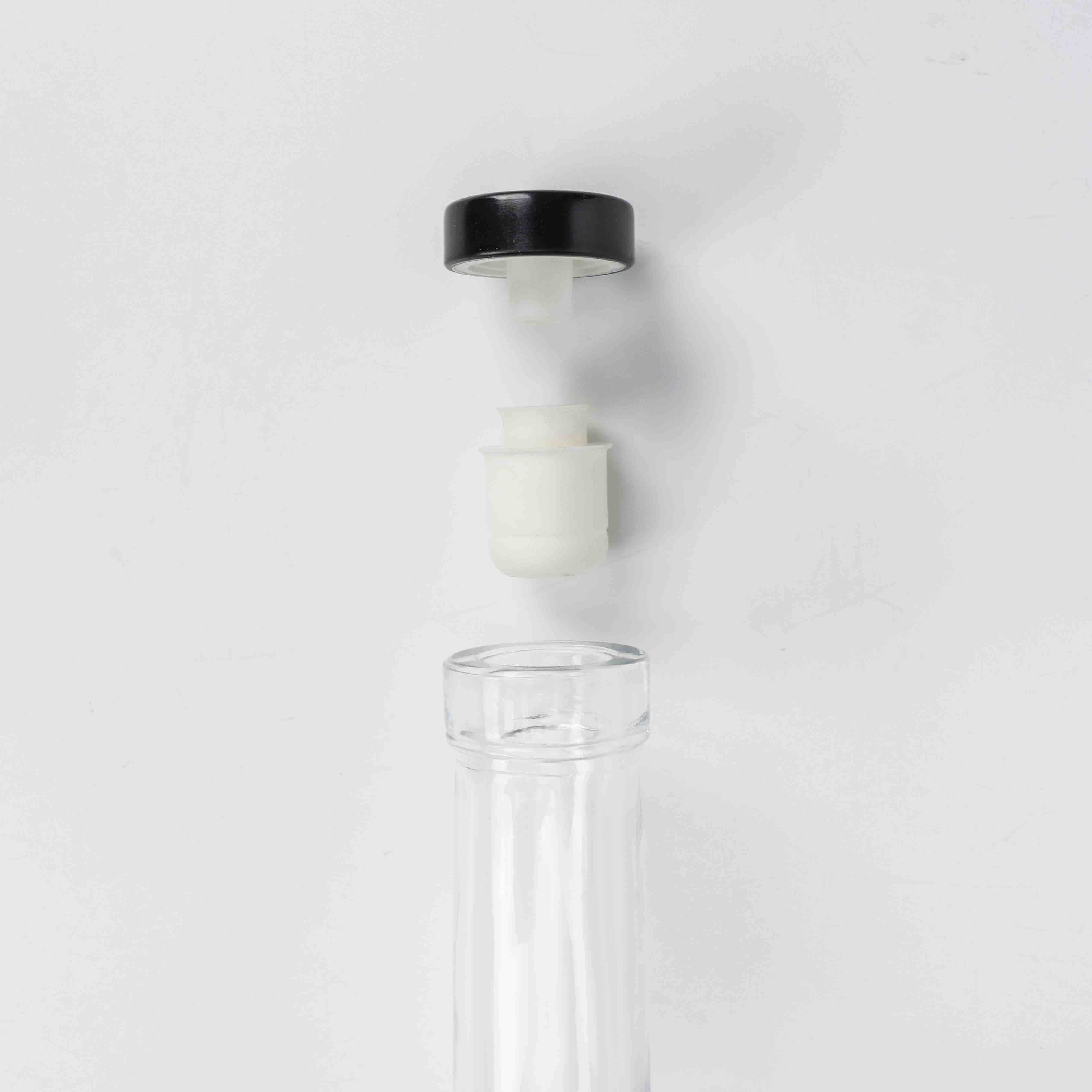 500ml Long Neck Ice Wine Glass Bottle with Cork and Pouring Customized Whisky Bottle