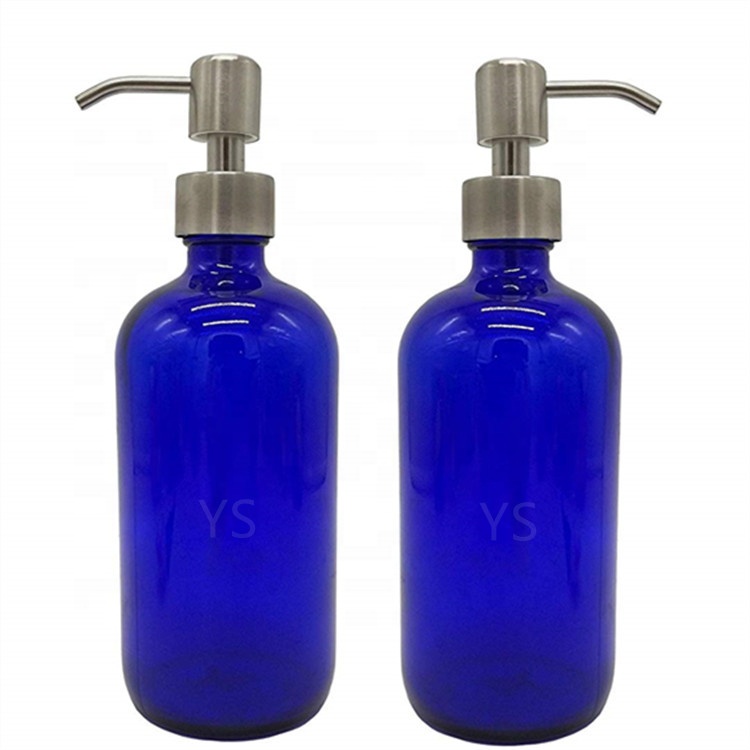 500ml Matte Black Glass Foaming Soap Pump Bottle with Stainless steel Foam Pump