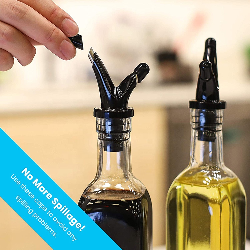 500ml Olive Oil Vinegar Bottle Dispenser Glasses Set Include Olive Oil Bottle Pourer Funnel and Dark Green Color