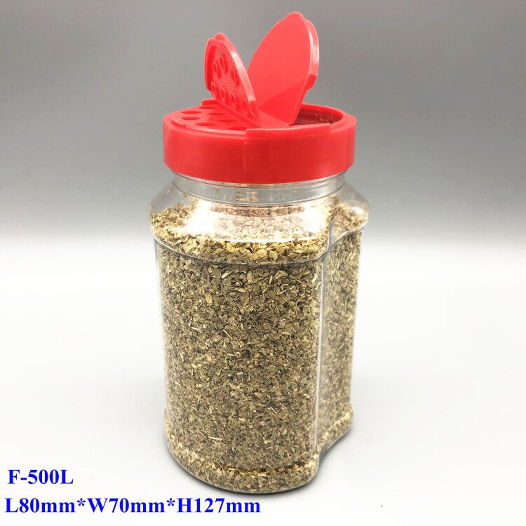 500ml PET Plastic spice bottle salt pepper powder packing with flip cap