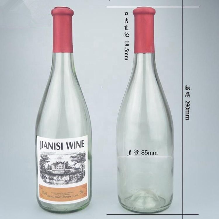 500ml Red White grape Ice Wine Liquid Champagne Glass Bottle with wine stopper wine cap