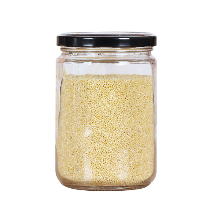 500ml Round GlassJar for Honey Jam with Metal Lug Cap