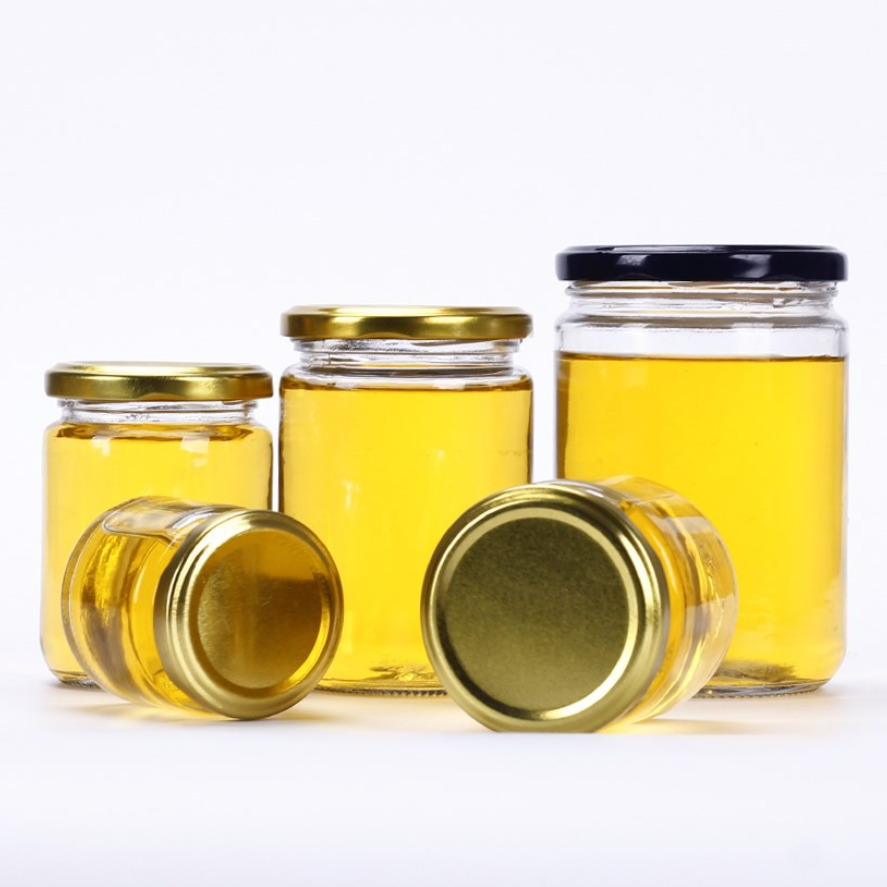 500ml Round GlassJar for Honey Jam with Metal Lug Cap