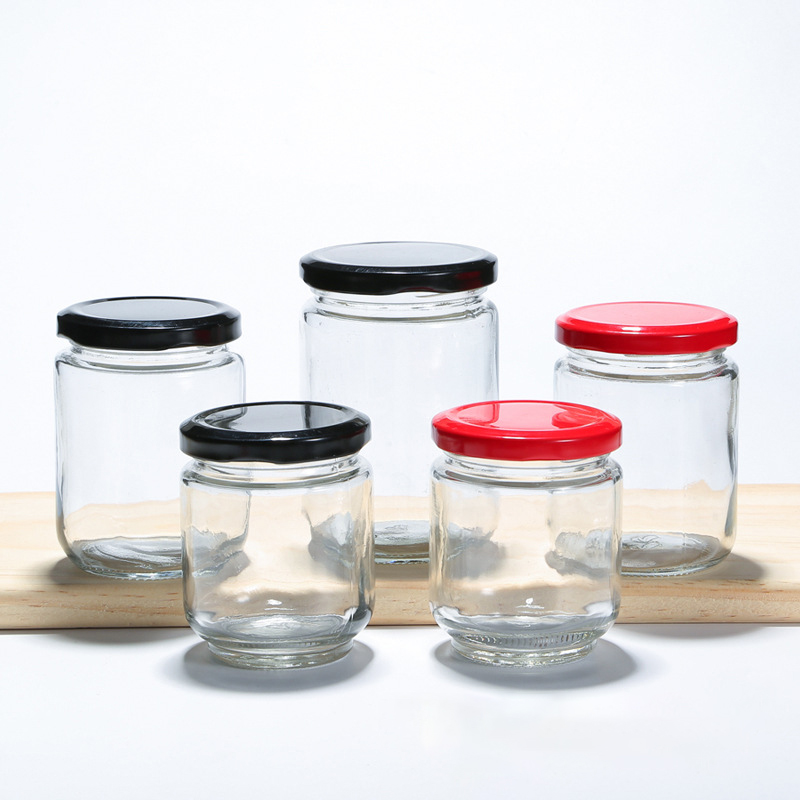 500ml Round GlassJar for Honey Jam with Metal Lug Cap