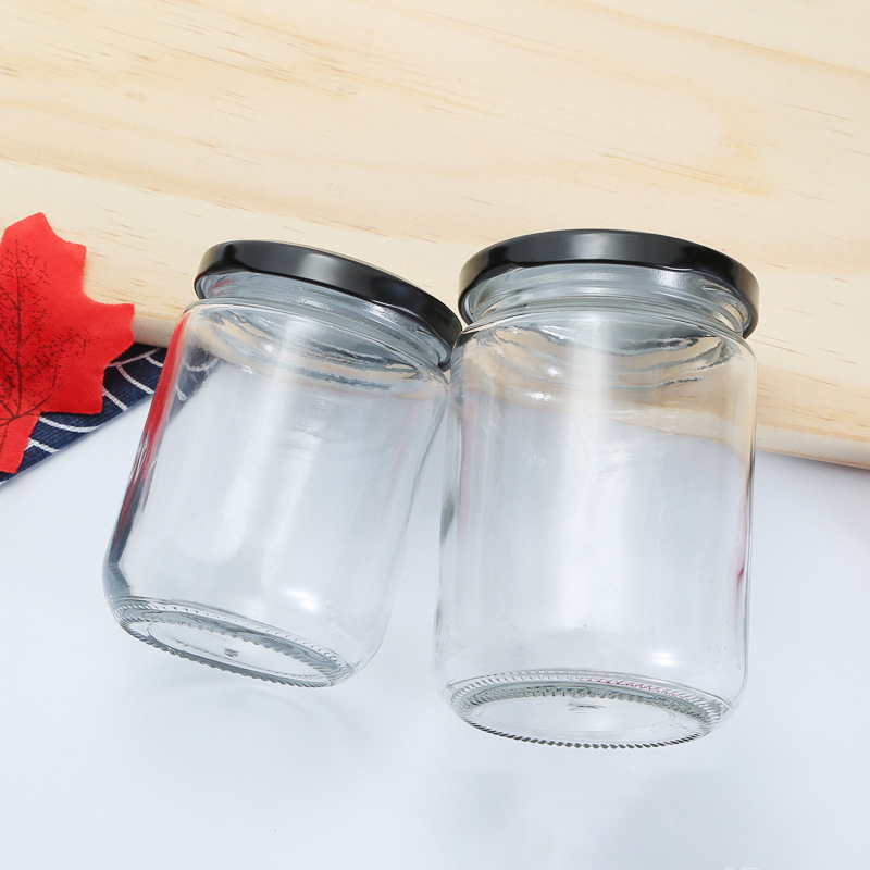 500ml Round GlassJar for Honey Jam with Metal Lug Cap