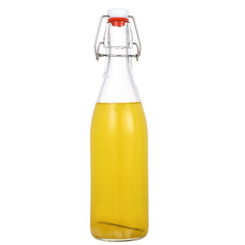 500ml Round Square Swing Top Grolsch Glass Bottles 16oz CLEAR For Brewing Kombucha Kefir Beer