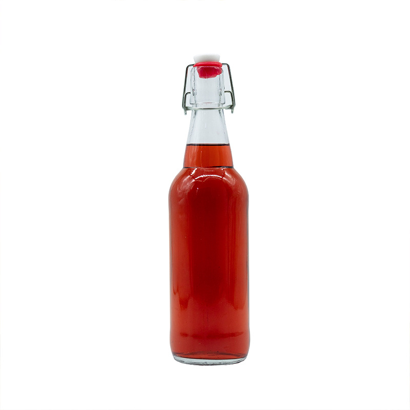 500ml Round Square Swing Top Grolsch Glass Bottles 16oz CLEAR For Brewing Kombucha Kefir Beer