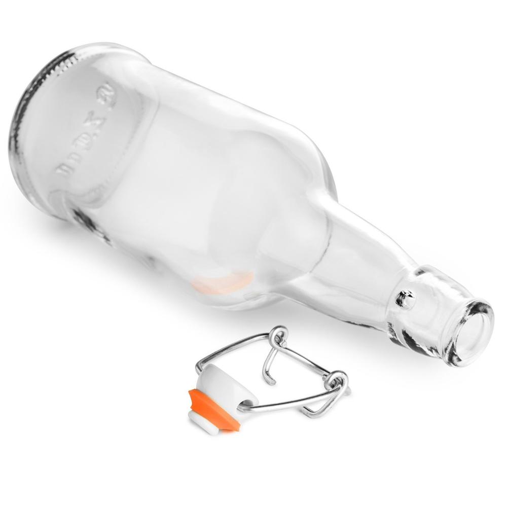 500ml Round Square Swing Top Grolsch Glass Bottles 16oz CLEAR For Brewing Kombucha Kefir Beer