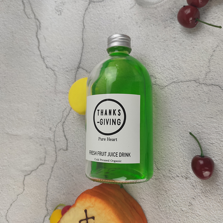 500ml Small mouth transparent bottle milk bath salt bottle drink glass bottle with aluminum cover does not rust