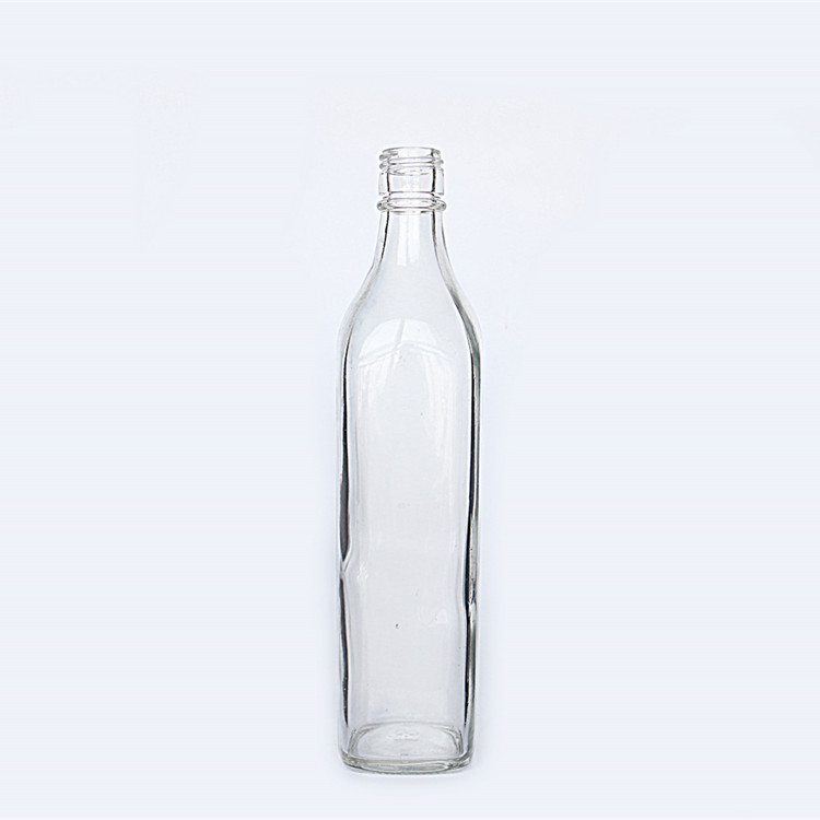 500ml Square Shaped Glass Bottle with Screw Cap for Gin Bourbon
