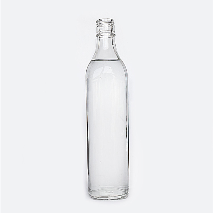 500ml Square Shaped Glass Bottle with Screw Cap for Gin Bourbon