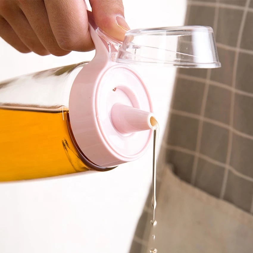 500ml Transparent Leakproof Oil Storage Glass Bottle Oil Tank Pot With Scale and Handle