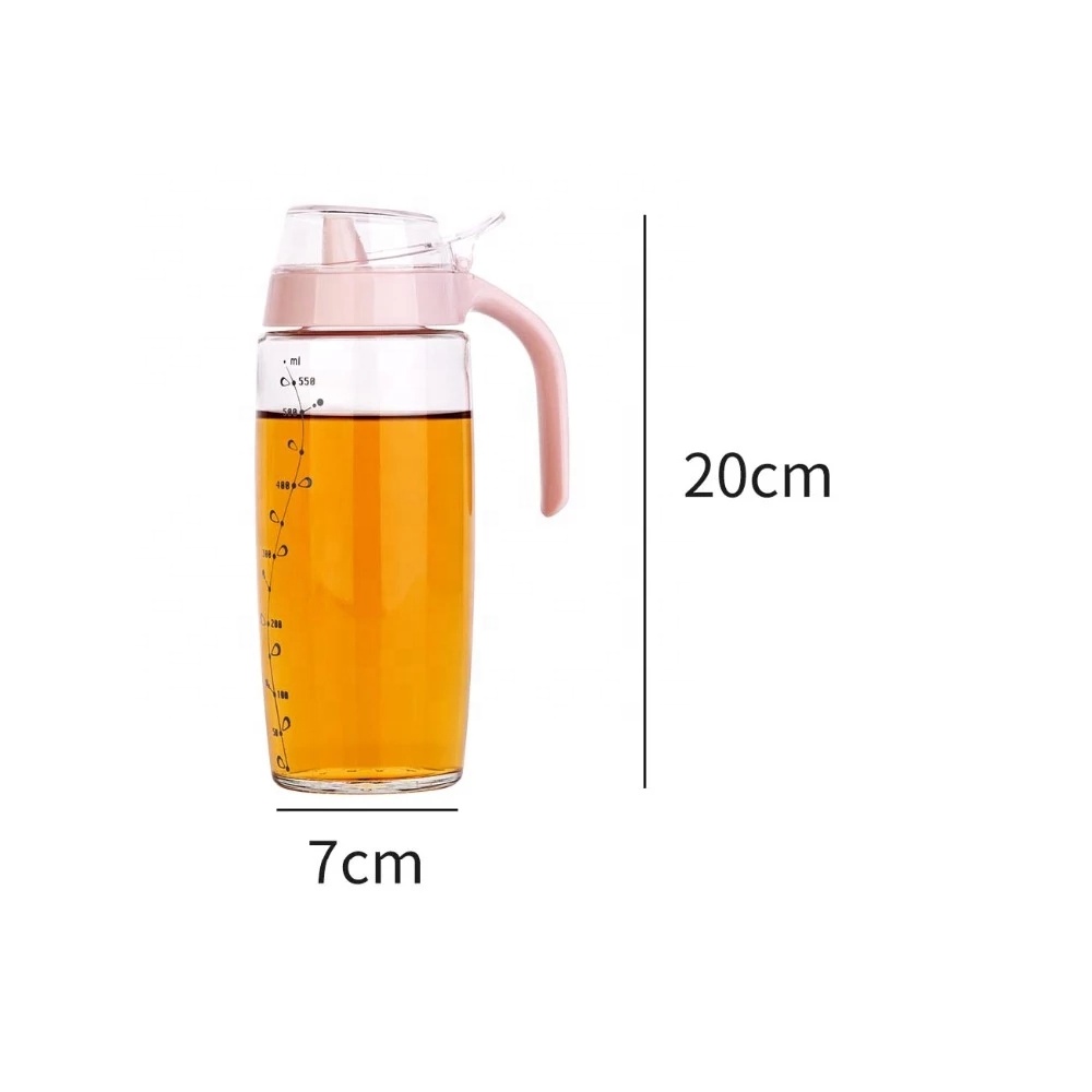 500ml Transparent Leakproof Oil Storage Glass Bottle Oil Tank Pot With Scale and Handle