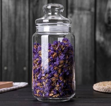 500ml Wide mouth kitchen storage glass jar with glass lid, glass storage jar with big mouth