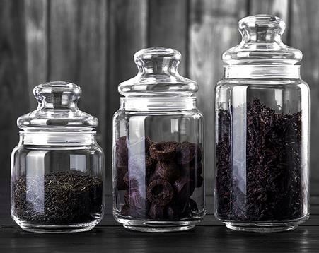 500ml Wide mouth kitchen storage glass jar with glass lid, glass storage jar with big mouth