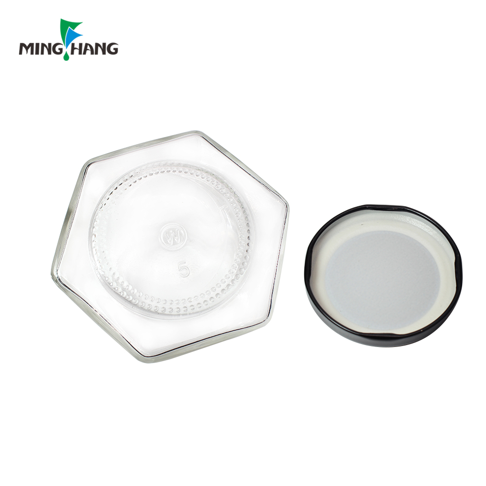 500ml cheap clear hexagonal glass utility food storage jar mini octagon queenline comb honey jar