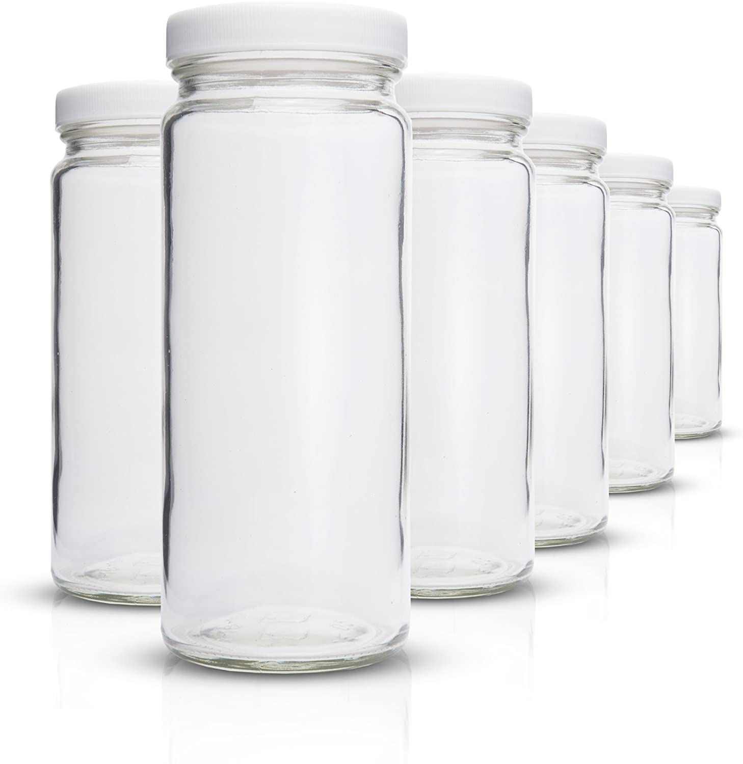 500ml clear borosilicate glass water bottle wide mouth jar lid anti slip silicone sleeve juice beverage storage 5 pack set