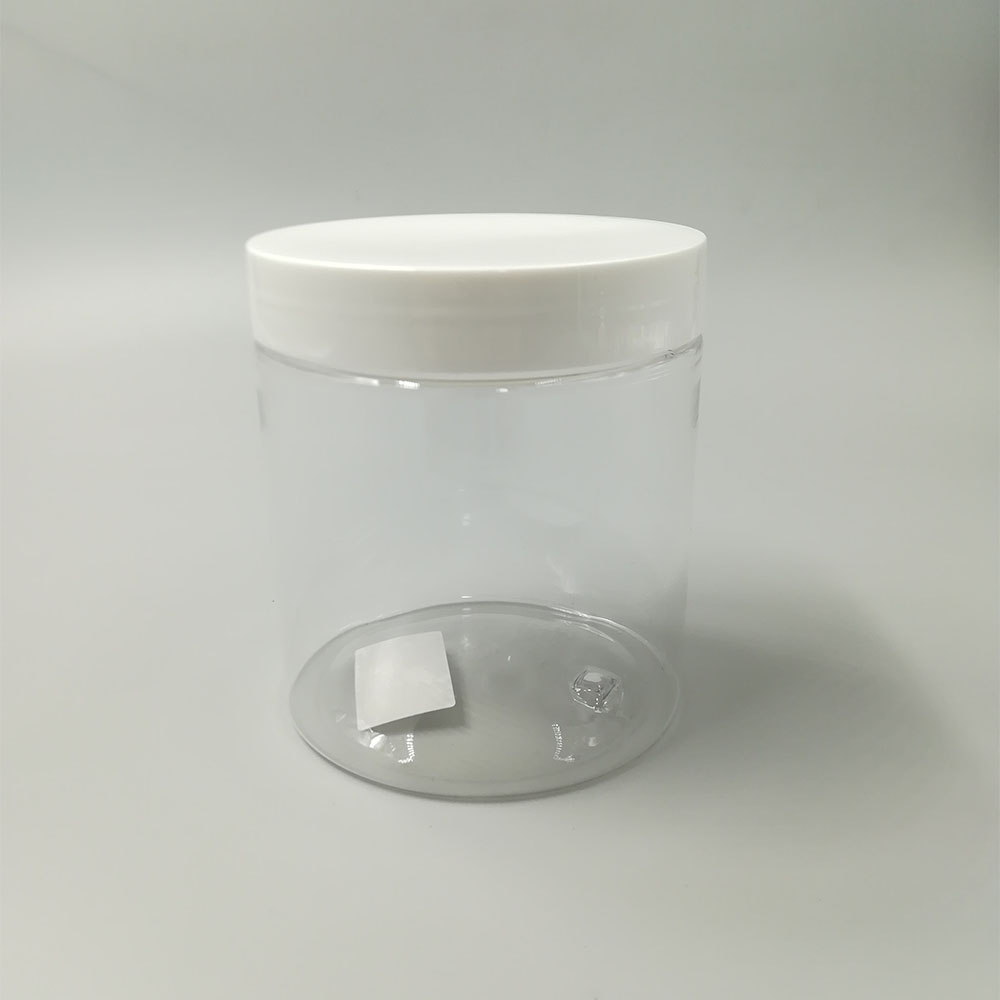 500ml clear plastic food jar with black cap,ice cream cup with flat lid