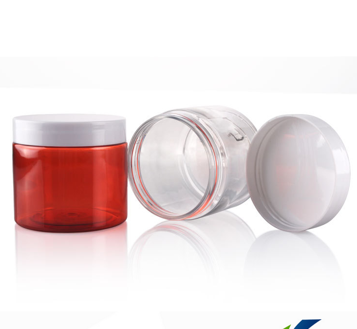500ml clear plastic food jar with black cap,ice cream cup with flat lid