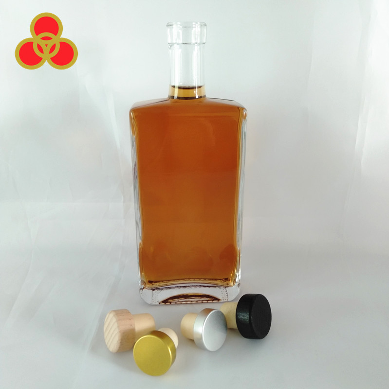 500ml custom liquor glass bottle with cork cap