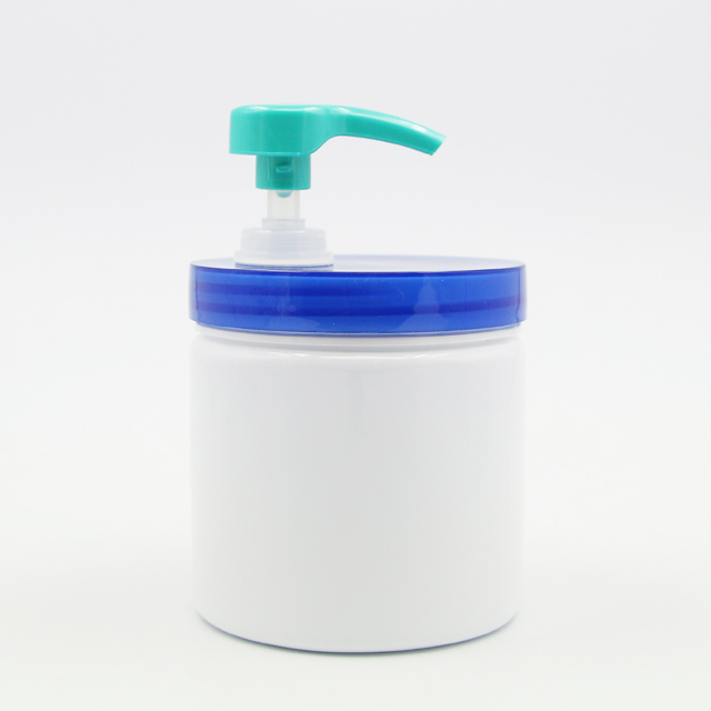 500ml empty PET plastic cosmetic cream lotion jar with 89mm screw cap and lotion pump