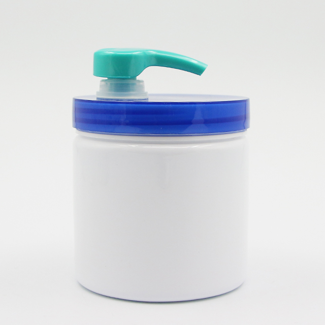 500ml empty PET plastic cosmetic cream lotion jar with 89mm screw cap and lotion pump