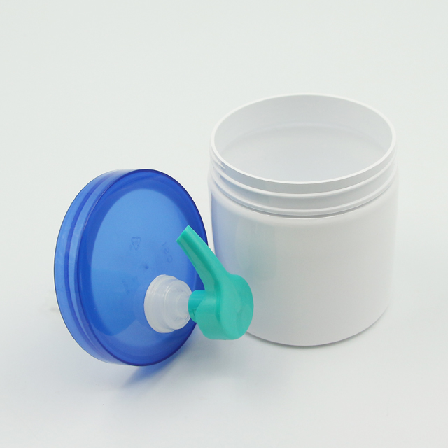 500ml empty PET plastic cosmetic cream lotion jar with 89mm screw cap and lotion pump
