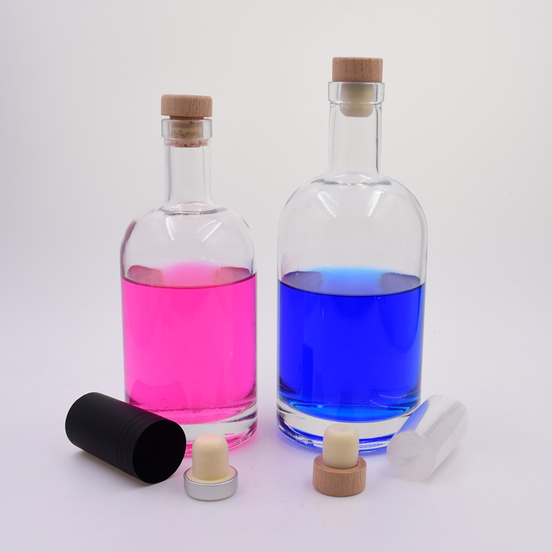 500ml empty clear Ice Wine wine decanter glass vodka glass bottles with metal packing cover and Heat shrinkable film