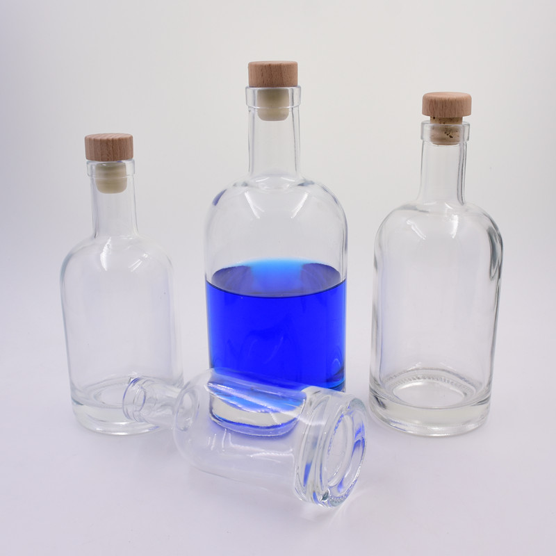 500ml empty clear Ice Wine wine decanter glass vodka glass bottles with metal packing cover and Heat shrinkable film